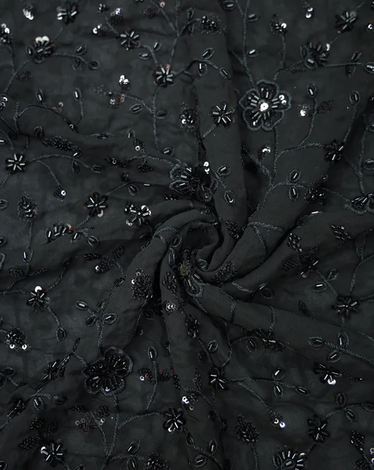 Embroidered Georgette apparel fabric