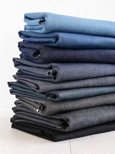 Close-up of indigo denim and twill apparel fabric